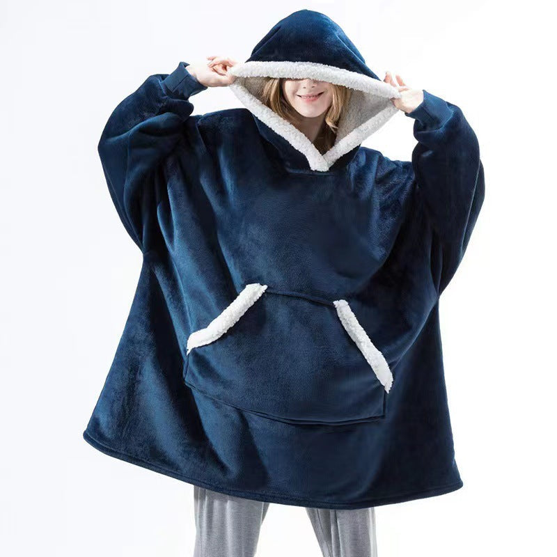 Damen Gemütlicher Hoodie-Poncho mit weichem Futter und praktischen Taschen Krohn-e