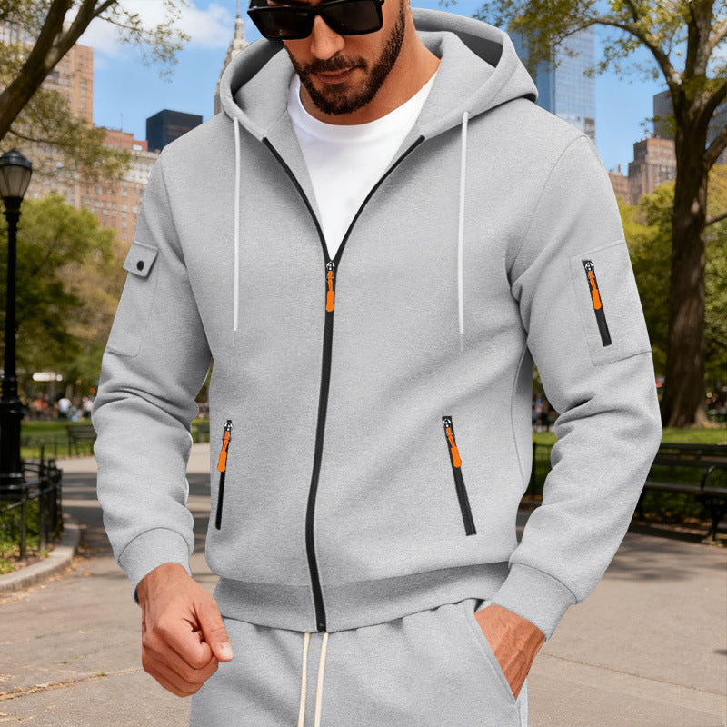Herren sportlicher Kapuzenpullover mit modischen Schnellverschlüssen und praktischen Taschen Krohn-e