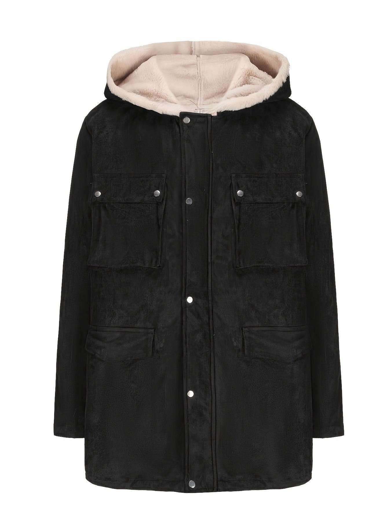Damen elegante und warme Fleecejacke mit Kapuze Krohn-e