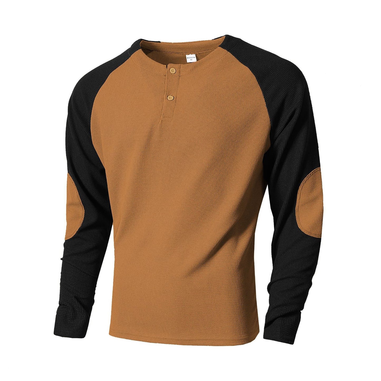 Herren Langarmshirt mit modischem Henley-Ausschnitt und strukturierten Ärmeln Krohn-e