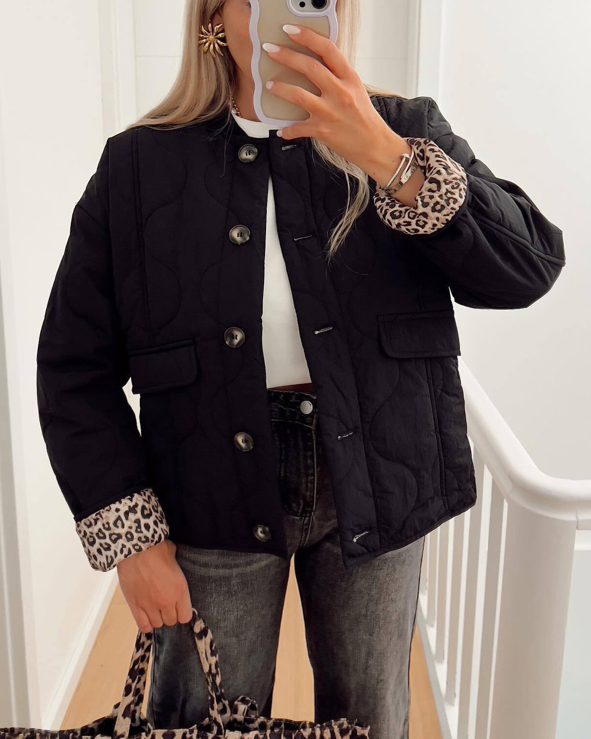 Krohn-e | Gesteppte Knöpfe Gepolsterte Jacke