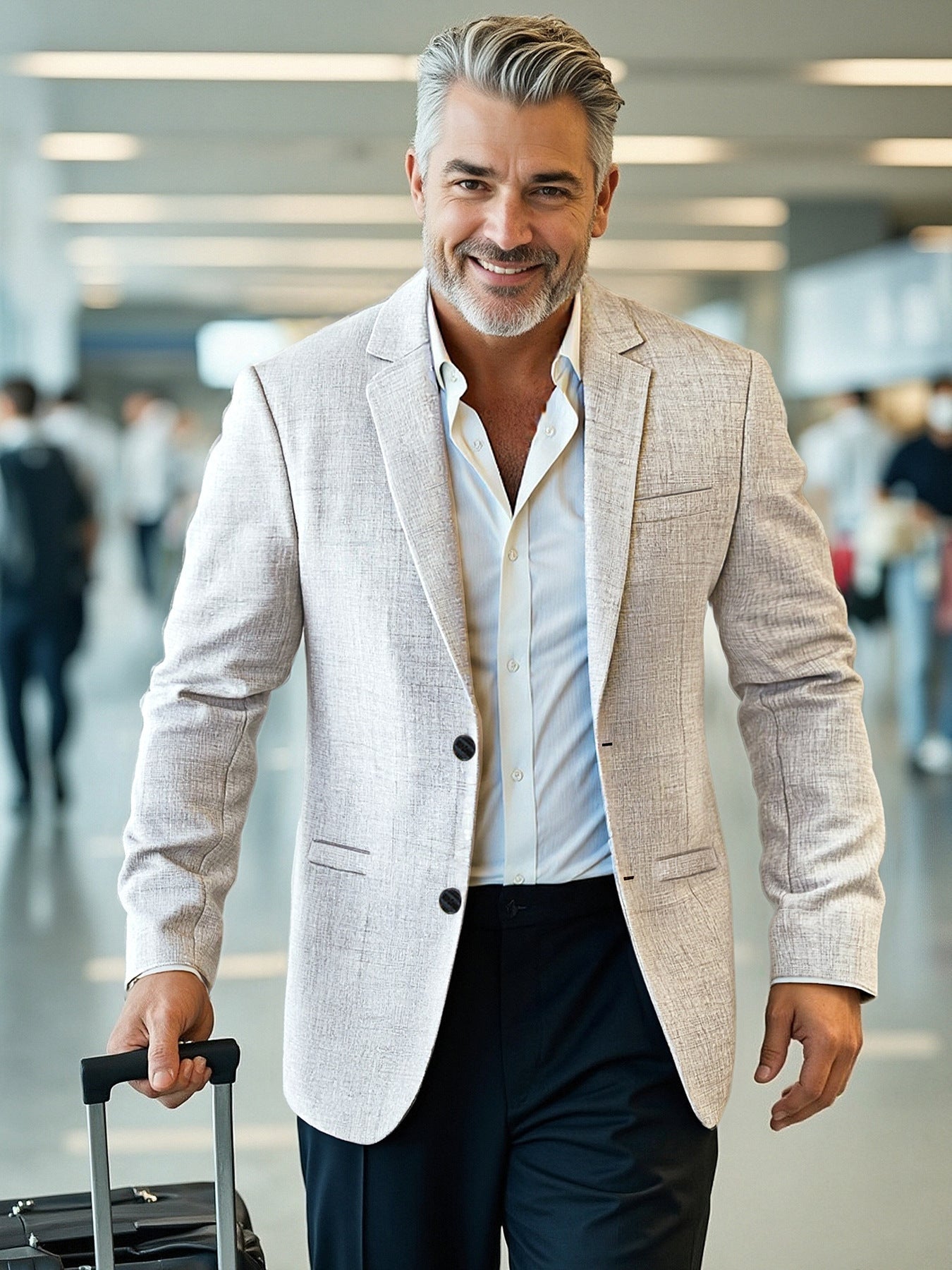 Herren eleganter, strukturierter Blazer mit modernem Schnitt Krohn-e