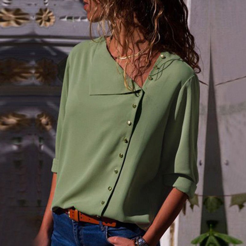 Damen Button-Up Relaxed Fit Bluse Krohn-e