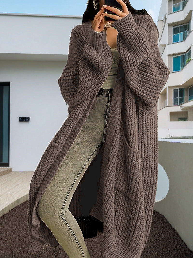 Damen Großer Strickcardigan mit lässiger Passform und großen Taschen Krohn-e