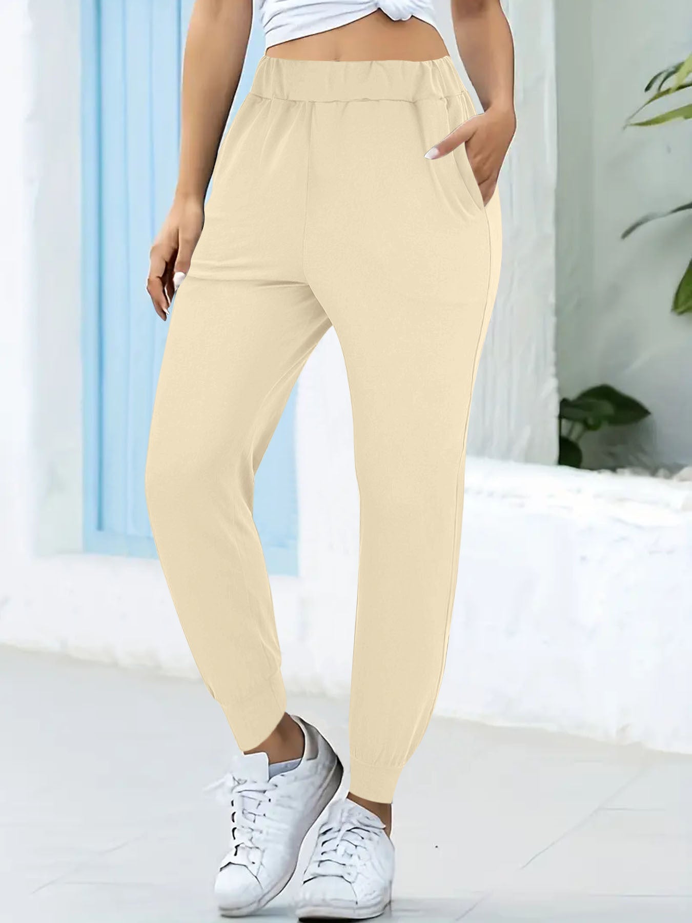 Damen Bequeme Jogginghose mit elastischem Bund und praktischen Taschen Krohn-e