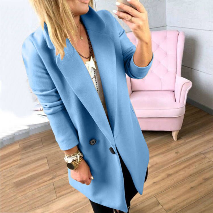 Damen Überlanger, taillierter Mantel mit elegantem Revers und praktischen Taschen Krohn-e
