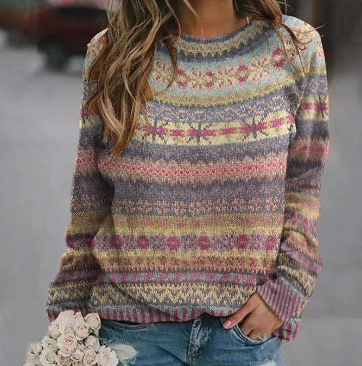Damen Strickpullover mit kreativem Muster und lässigem Schnitt Krohn-e