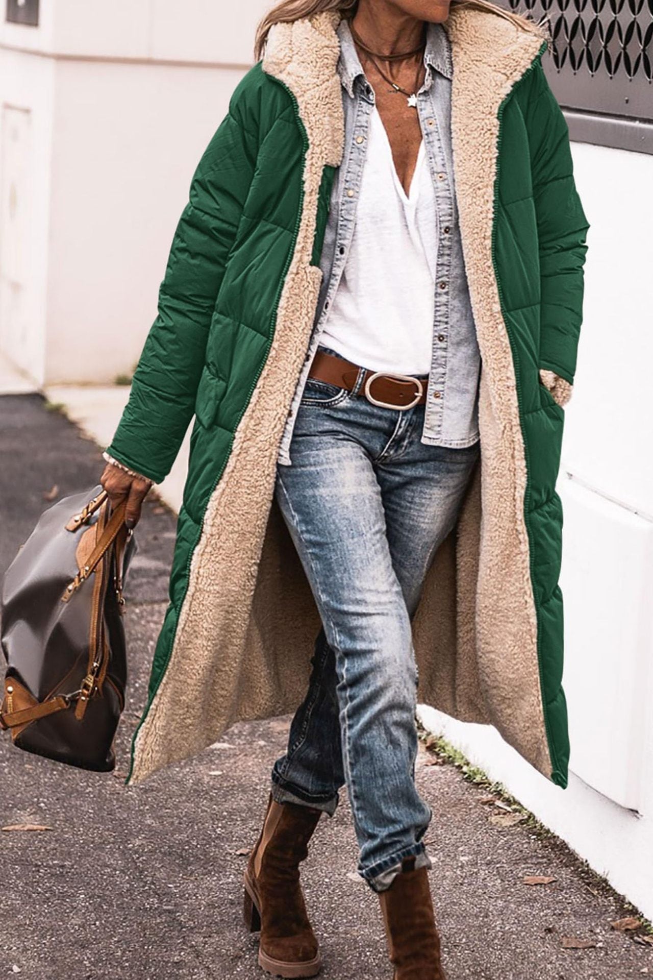 Damen kuscheliger Winterparka mit hochwertigem Teddyfutter und praktischen Taschen Krohn-e