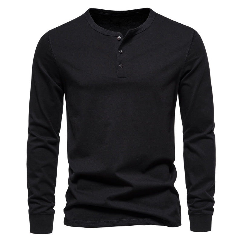 Herren Langarmshirt mit Knopfverschluss und modernem Design Krohn-e