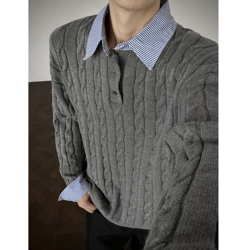 Damen Strickpullover mit hochwertigem Kabelmuster und Kragen Krohn-e