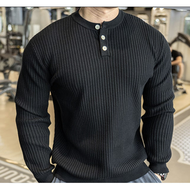 Herren Langarm Pullover mit strukturiertem Rippenstrick Krohn-e