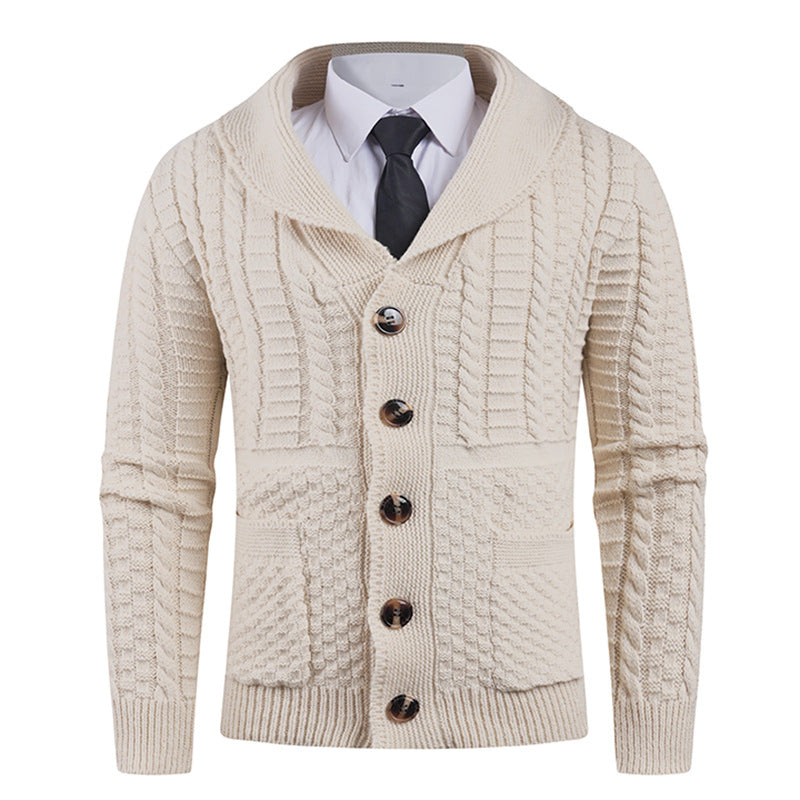 Herren Strickjacke mit modernem Schalkragen und praktischen Knöpfen Krohn-e