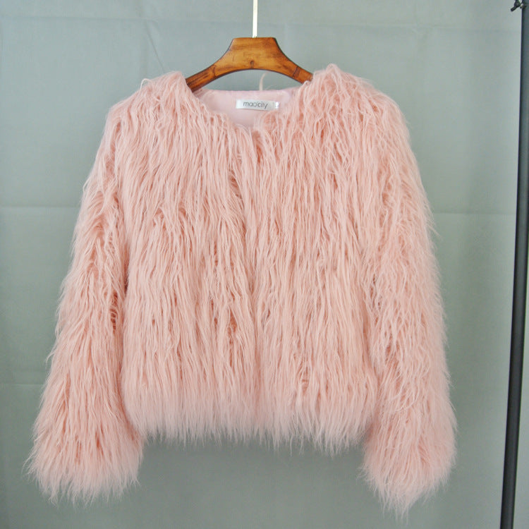 Damen statement Fleece-Jacke mit voluminösem Look Krohn-e