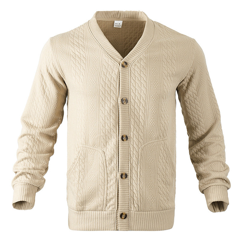 Herren Strickjacke mit hochwertigem Strukturmuster und modernen Knöpfen Krohn-e