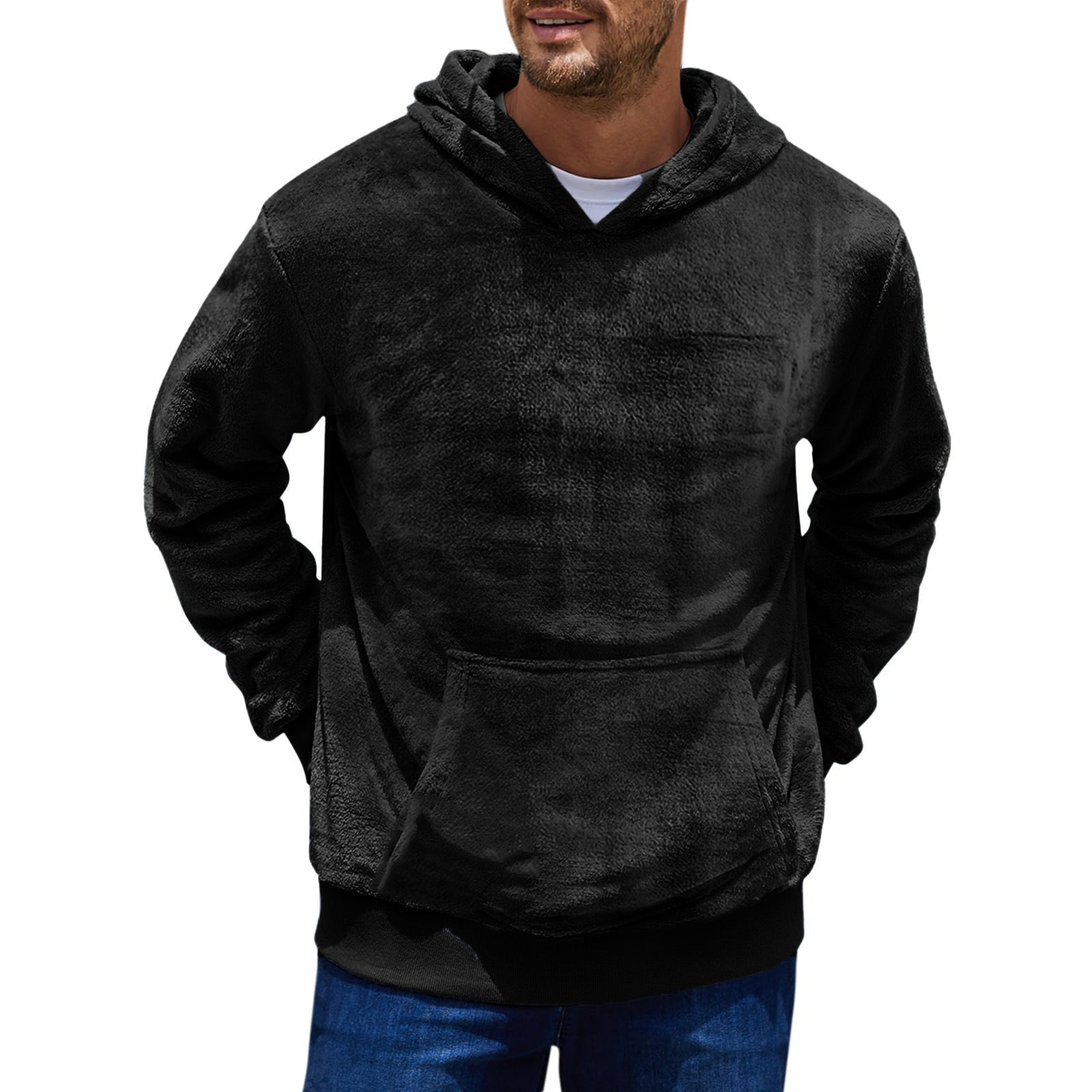 Herren kuscheliger Fleece Hoodie mit Kängurutasche Krohn-e