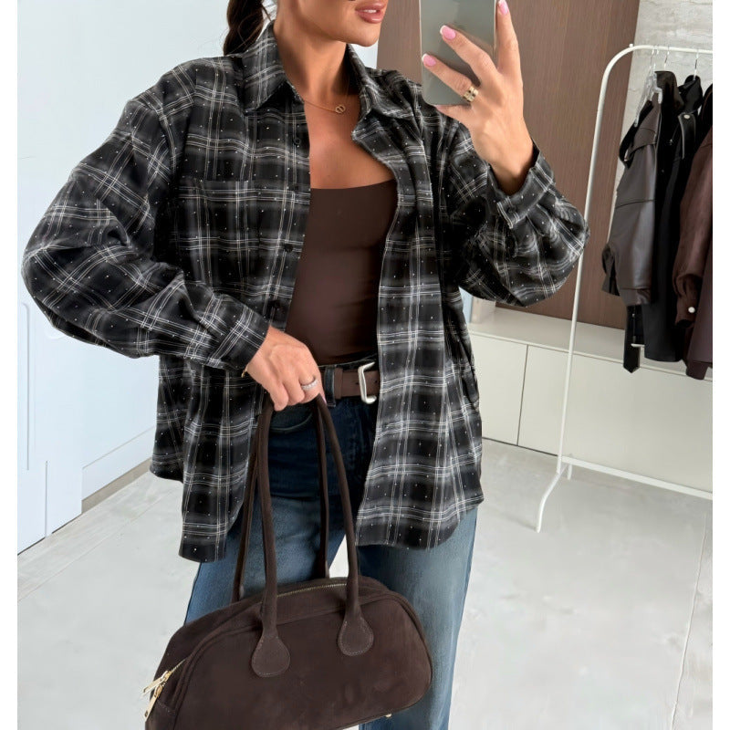 Damen Karierte Oversized-Hemd Krohn-e