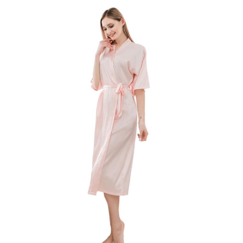 Damen luxuriöser Satin-Bademantel Krohn-e
