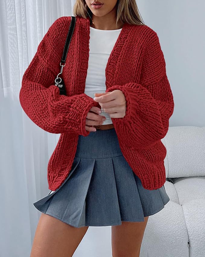 Damen Strickjacke mit voluminösen Ärmeln und offener Front Krohn-e