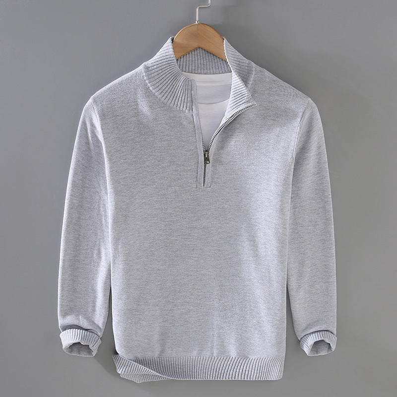 Herren Pullover mit modernem Stehkragen und Reißverschluss Krohn-e