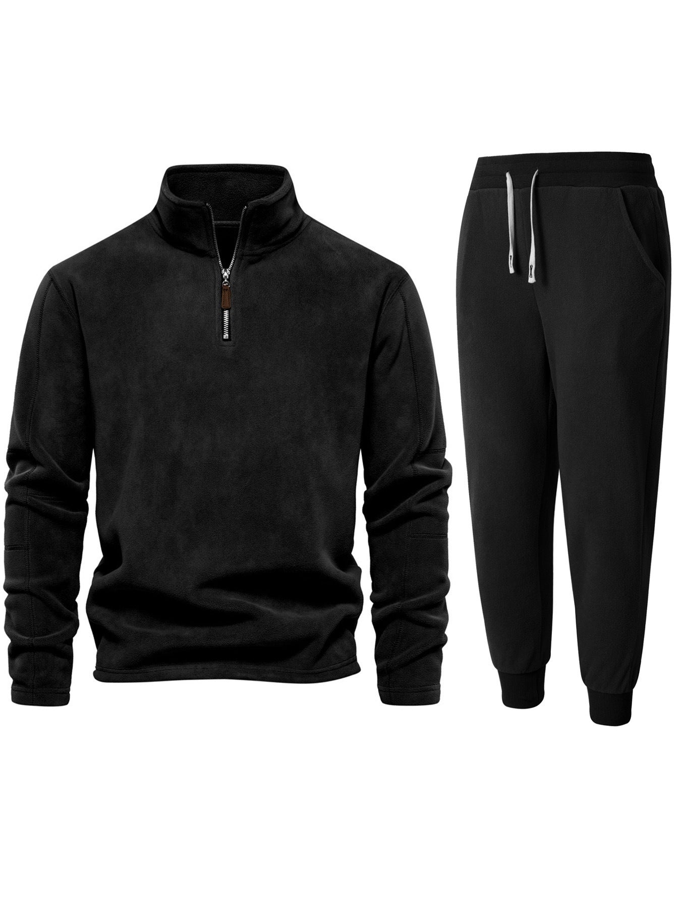 Herren Fleece-Oberteil mit kurzer Reißverschluss und bequemen Jogginghosen Krohn-e