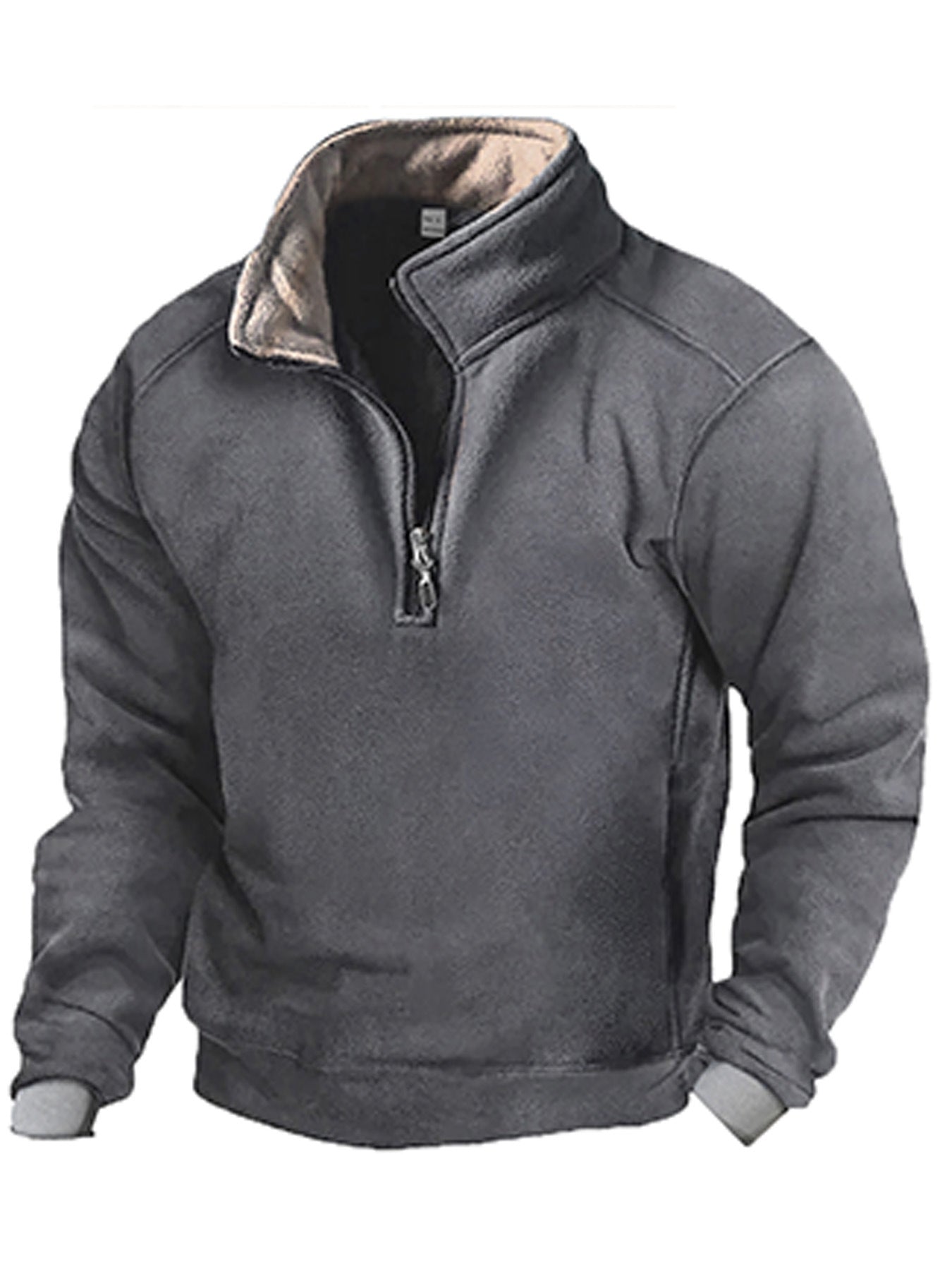 Herren Fleece Sweatshirt mit Stehkragen Krohn-e