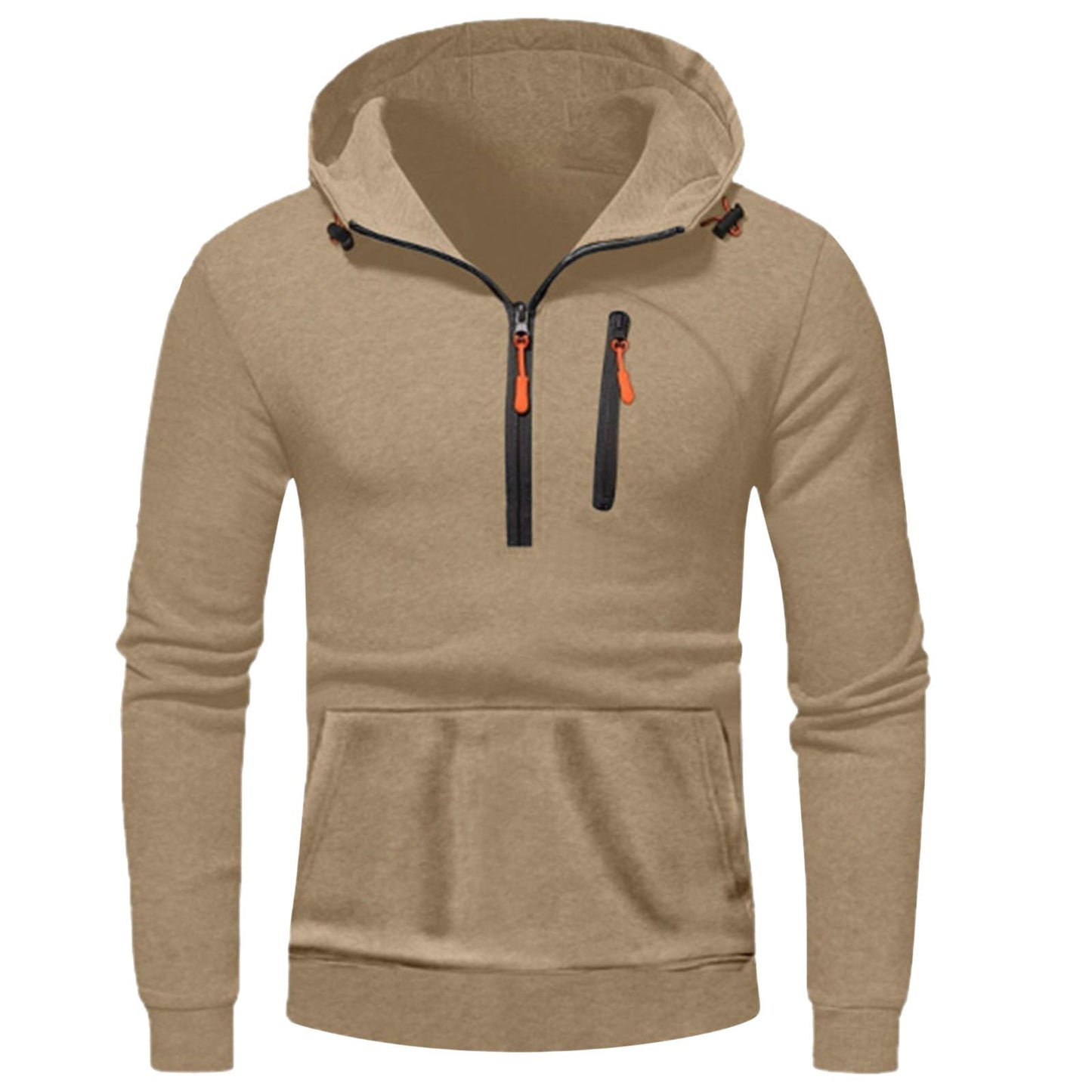 Herren moderner Kapuzenpullover mit innovativem halben Reißverschluss Krohn-e