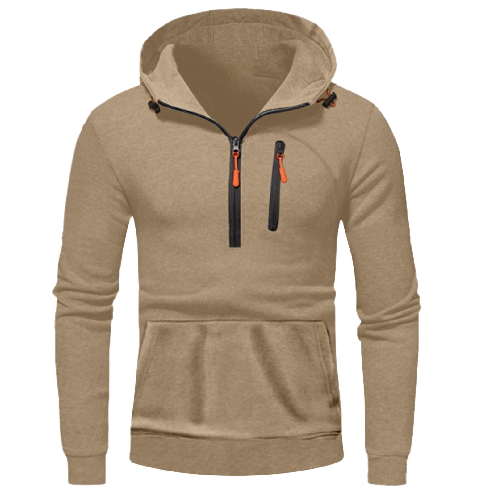Herren moderner Kapuzenpullover mit innovativem halben Reißverschluss Krohn-e