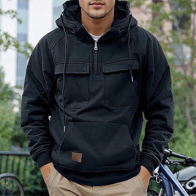 Herren modische Kapuzenjacke mit praktischen Taschen Krohn-e