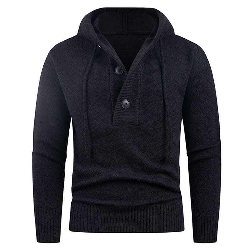 Herren modischer Kapuzenpullover mit Knopfdetail Krohn-e