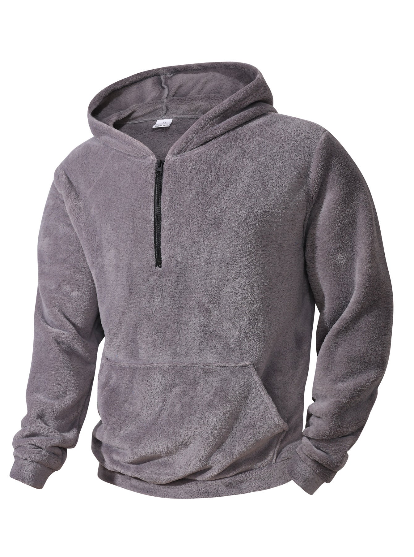 Herren Fleece-Hoodie mit innovativem halblangem Reißverschluss Krohn-e
