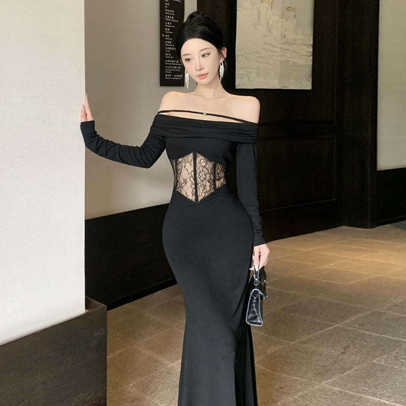 Figurbetontes Mermaid-Spitzenkleid mit Taillenkorrektur