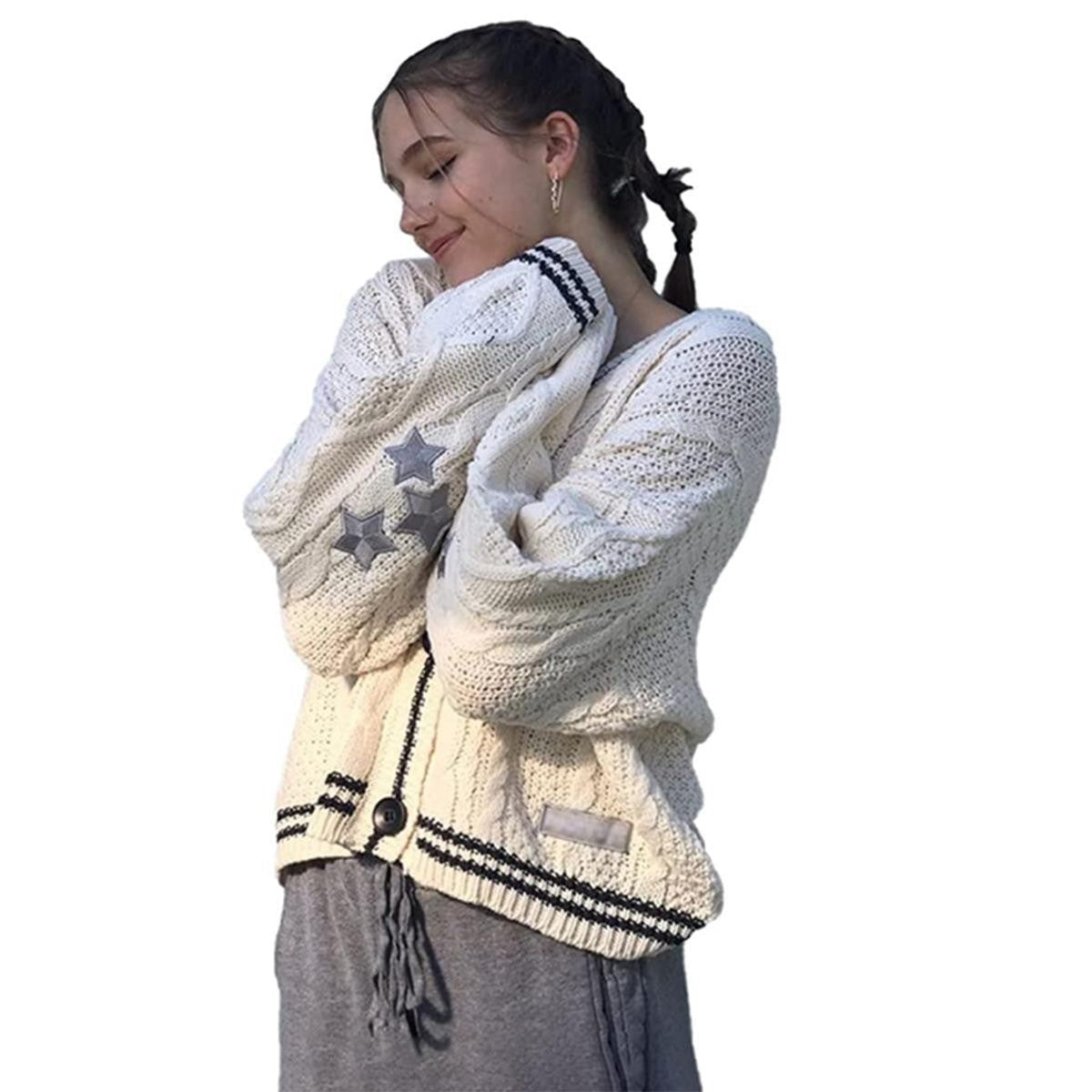 Damen gestrickte Oversize Cardigan Krohn-e