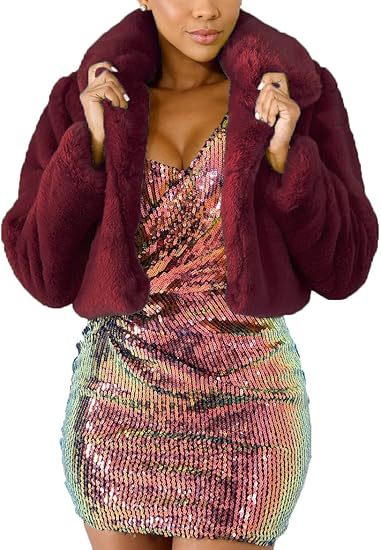 Damen Luxuriöse Kunstpelzjacke im eleganten Cropped-Design Krohn-e