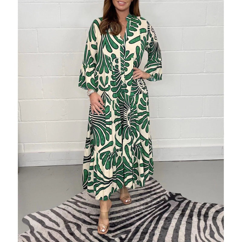 Elegantes Chiffon-Wickelkleid mit V-Ausschnitt von Krohn-e