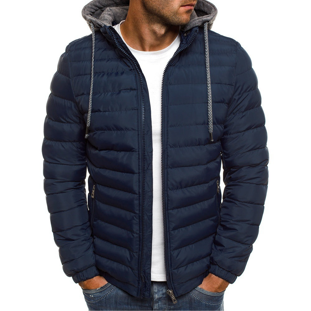 Herren gesteppte Übergangsjacke mit Kapuze und sportlichem Design Krohn-e