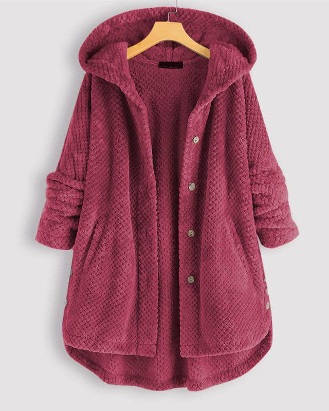 Krohn-e | Abgerundeter Saum Kapuzen Sweatshirtjacke