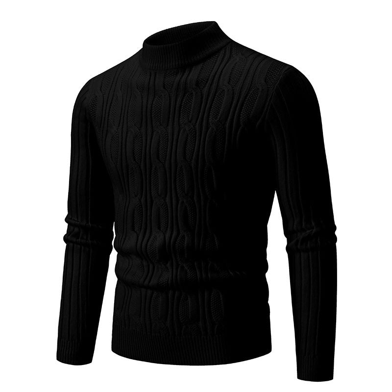 Herren Rollkragenpullover mit strukturiertem Zopfmuster und angenehmer Passform Krohn-e