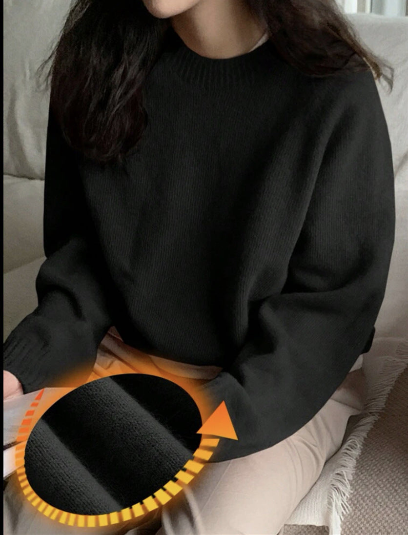 Damen Gemütlicher Rundhals-Pullover aus hochwertigem Stoff Krohn-e