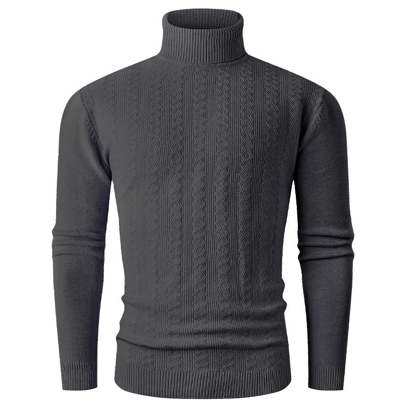 Herren Rollkragenpullover mit strukturiertem Muster und hohem Kragen Krohn-e