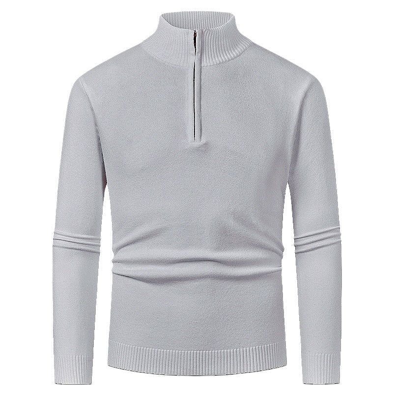 Herren Pullover mit halbem Reißverschluss und modernem Stehkragen Krohn-e