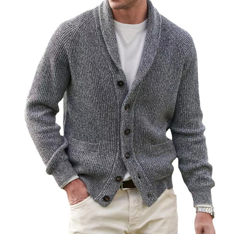 Herren Strickjacke mit trendigem Grobstrickmuster und praktischen Taschen Krohn-e