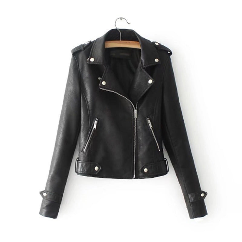 Damen stylische Kunstleder-Bikerjacke mit modischem Schnitt Krohn-e