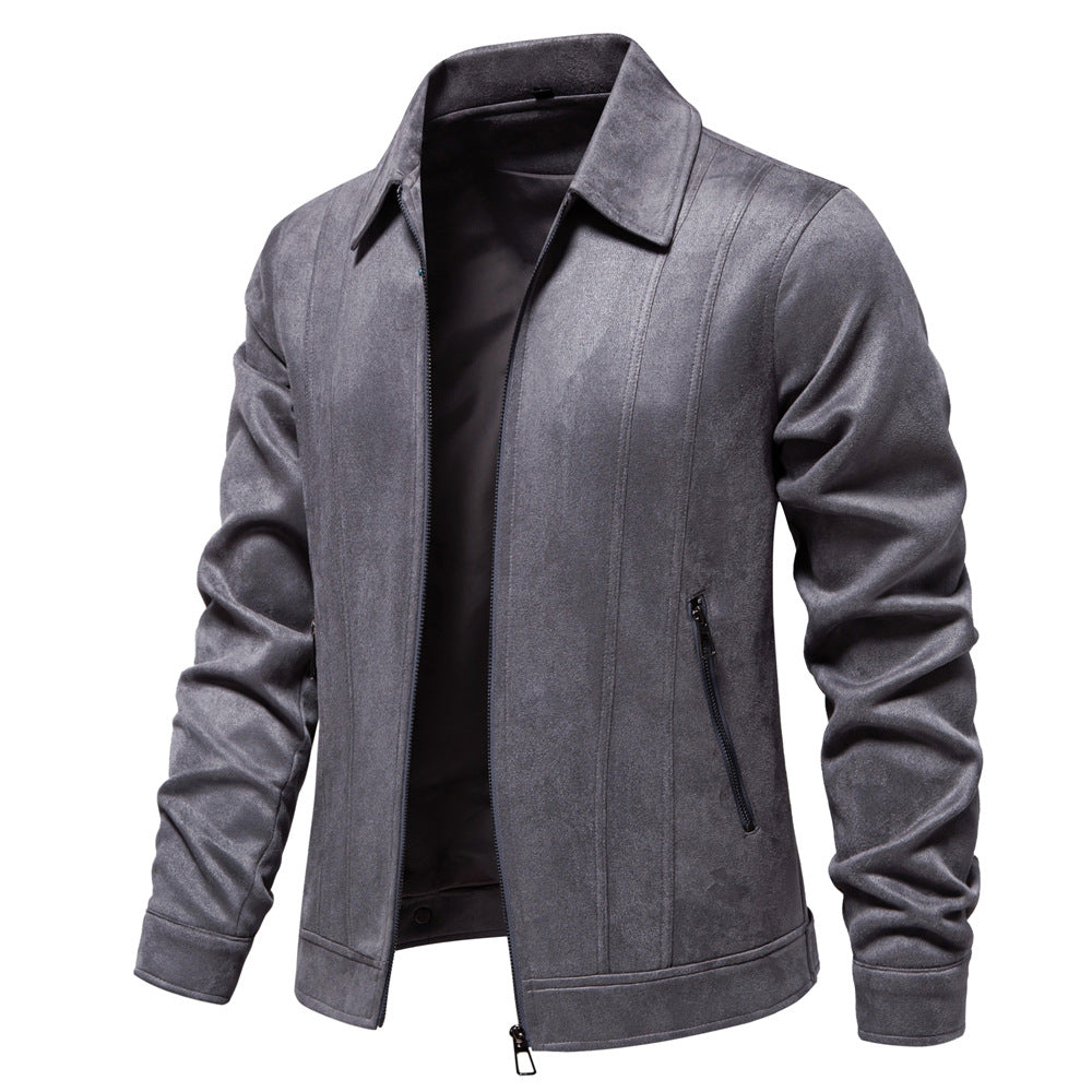 Herren Kunstlederjacke mit strukturiertem Design und seitlichen Reißverschlusstaschen Krohn-e