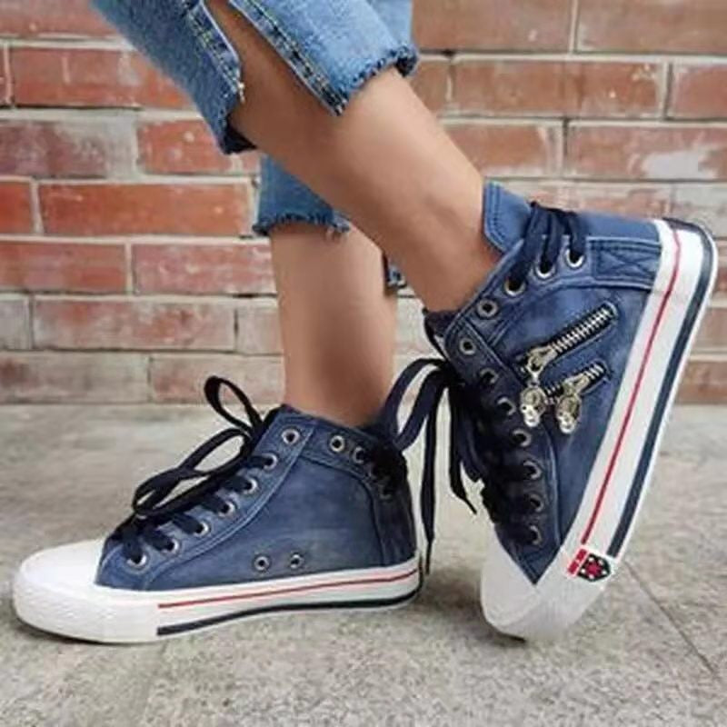 Damen Hohe Sneakers im modernen Used-Look mit modischen Reißverschlussdetails Krohn-e