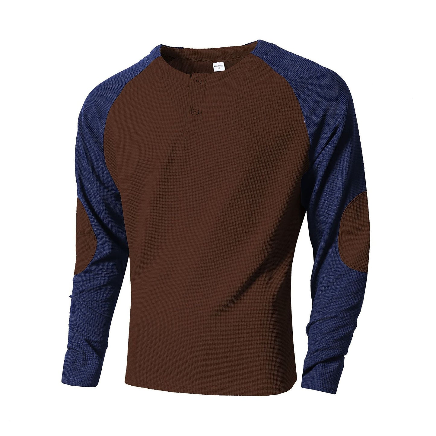 Herren Langarmshirt mit modischem Henley-Ausschnitt und strukturierten Ärmeln Krohn-e