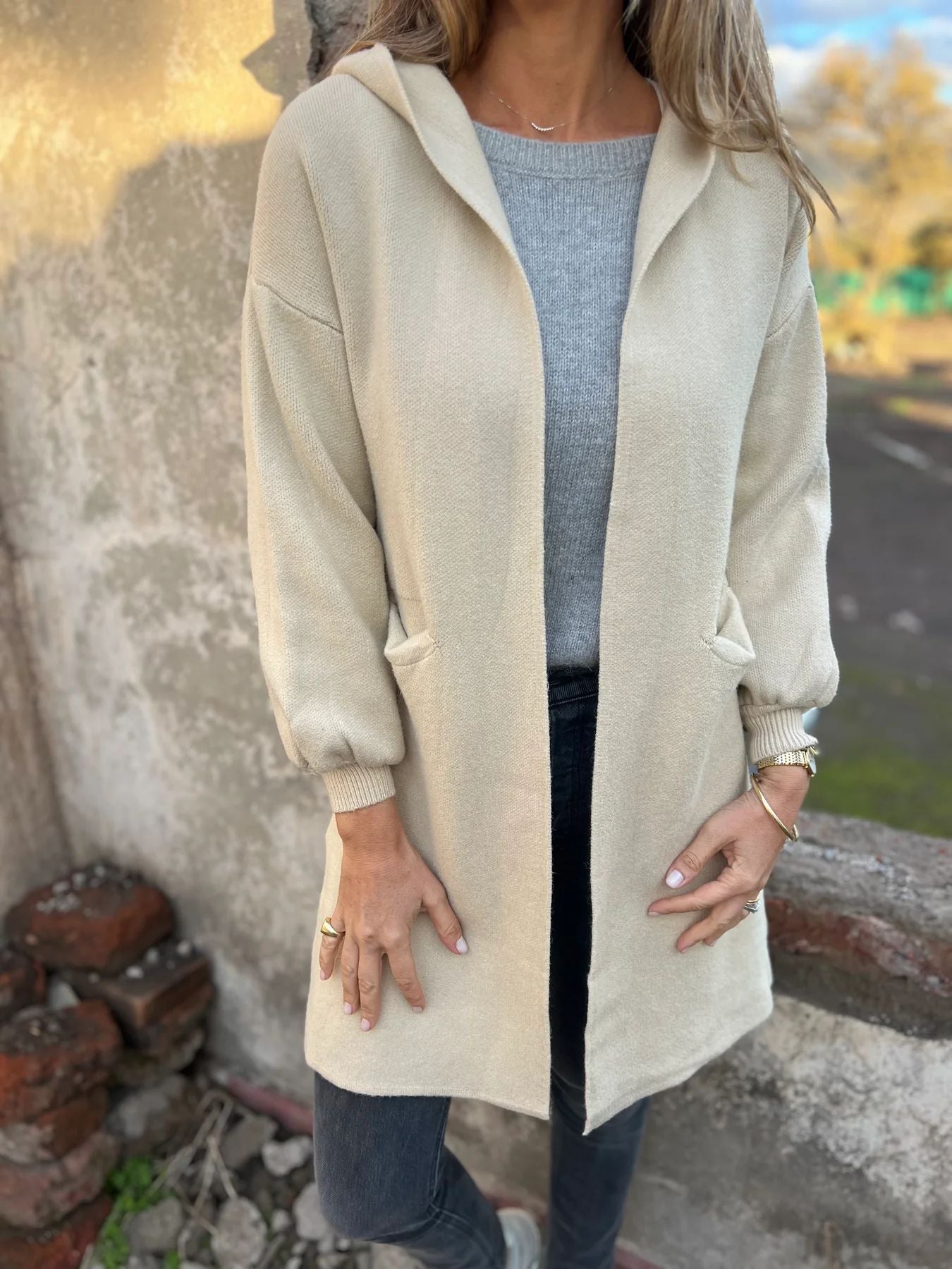 Krohn-e | Wollene Taschenkapuzenmitteljacke
