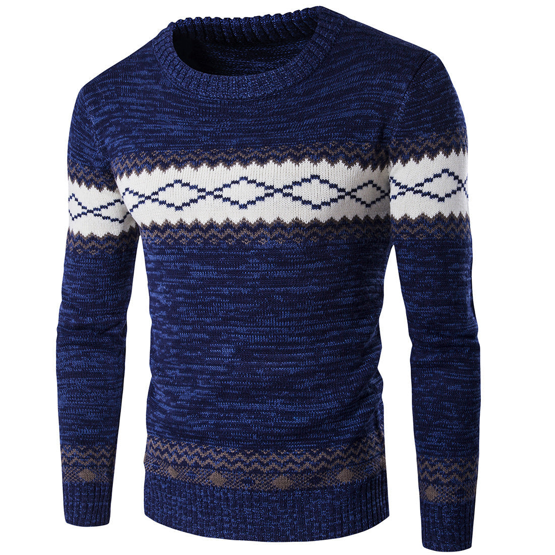 Herren modischer Strickpullover mit grafischem Muster Krohn-e