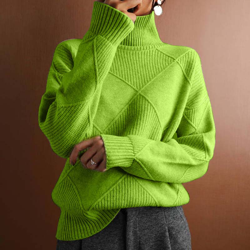 Krohn-e | Einfarbiger Klassischer Strickpullover Für Damen
