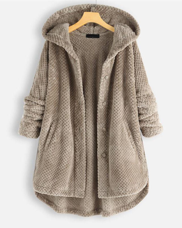 Krohn-e | Abgerundeter Saum Kapuzen Sweatshirtjacke