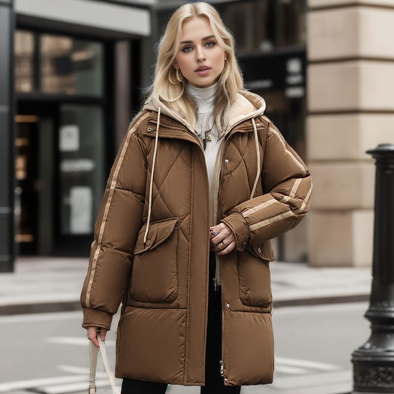 Damen gesteppte Winterjacke mit abnehmbarer Kapuze Krohn-e